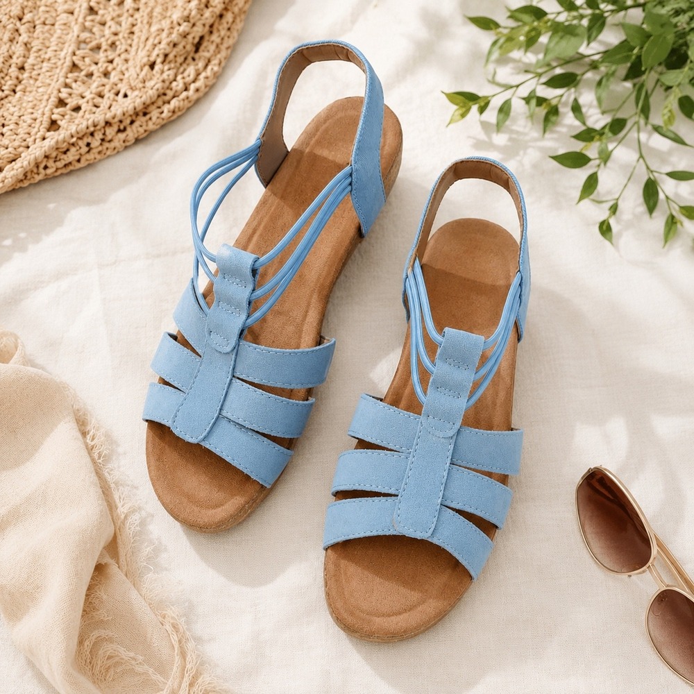 Earth Origins Laney Moroccan Blue Leather Slingback Sandals EAR885RQC 9.5W